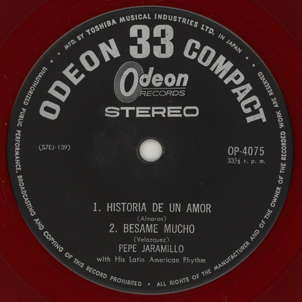 Pepe Jaramillo And His Latin-American Rhythm - Historia De Un Amor | Odeon (OP-4075) - 3 Pepe Jaramillo And His Latin-American Rhythm - Historia De Un Amor | Odeon (OP-4075) - 3