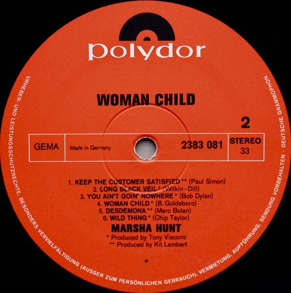 Marsha Hunt - Woman Child | Polydor (2383 081) - 4