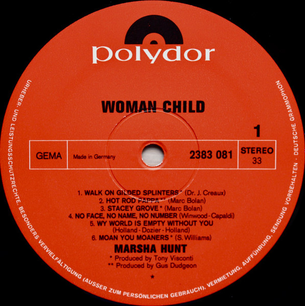 Marsha Hunt - Woman Child | Polydor (2383 081) - 3