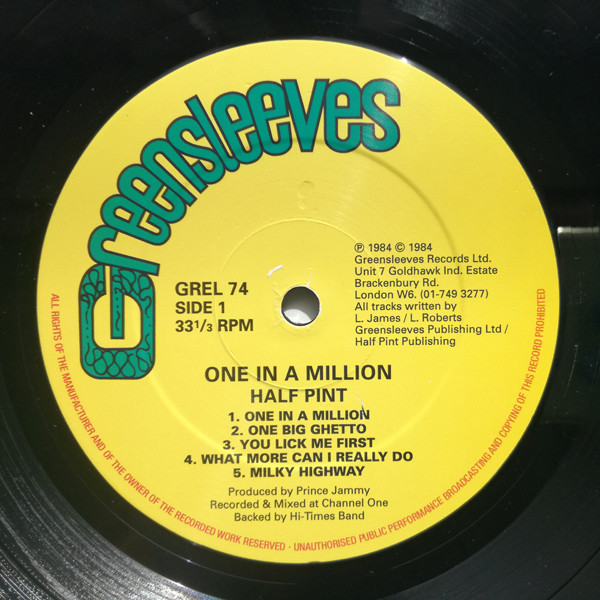 Half Pint - One In A Million | Greensleeves Records (GREL 74) - 3 Half Pint - One In A Million | Greensleeves Records (GREL 74) - 3