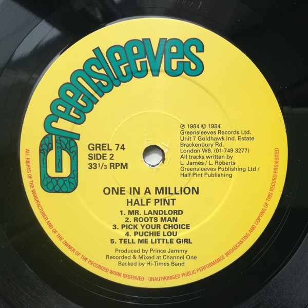 Half Pint - One In A Million | Greensleeves Records (GREL 74) - 4 Half Pint - One In A Million | Greensleeves Records (GREL 74) - 4