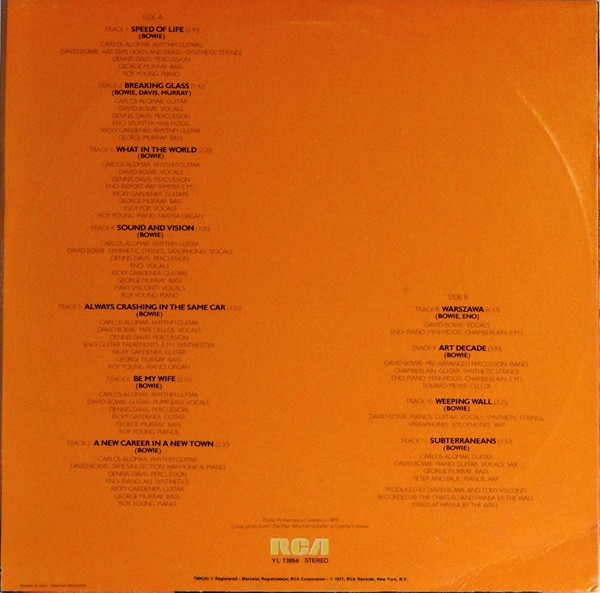 David Bowie - Low | RCA (YL 13856) - 2 David Bowie - Low | RCA (YL 13856) - 2