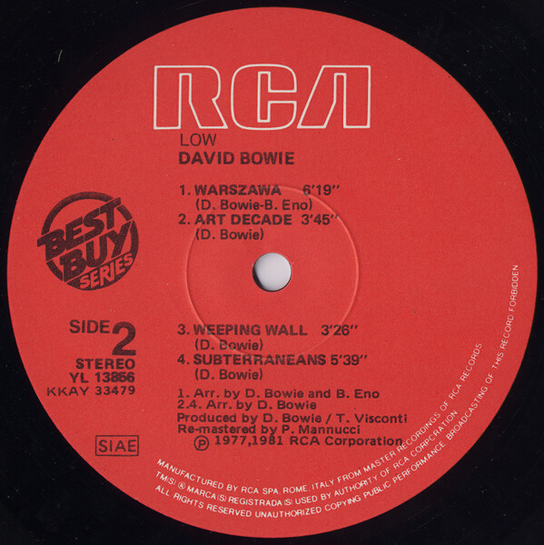 David Bowie - Low | RCA (YL 13856) - 4 David Bowie - Low | RCA (YL 13856) - 4
