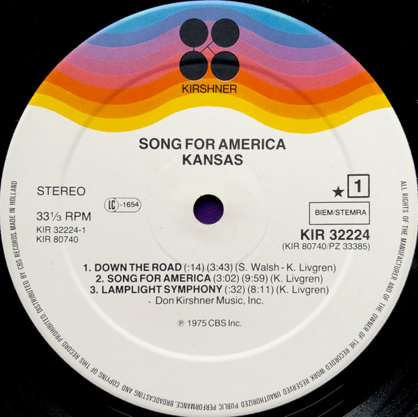 Kansas - Song For America | Kirshner (KIR 32224) - 3 Kansas - Song For America | Kirshner (KIR 32224) - 3