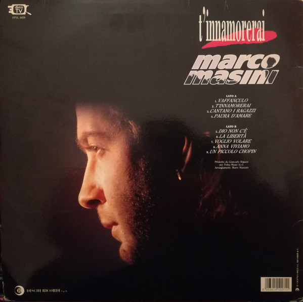 Marco Masini - T'Innamorerai | Ricordi (STVL 6459) - 2 Marco Masini - T'Innamorerai | Ricordi (STVL 6459) - 2