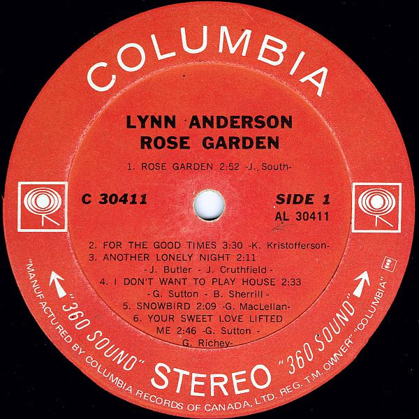 Lynn Anderson - Rose Garden | Columbia (C 30411) - 3