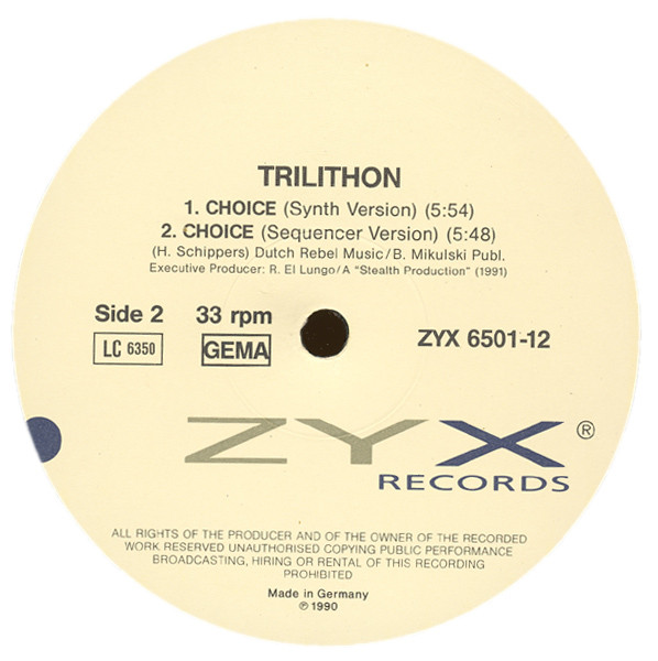 Trilithon - Choice | ZYX Records (ZYX 6501-12) - 4 Trilithon - Choice | ZYX Records (ZYX 6501-12) - 4