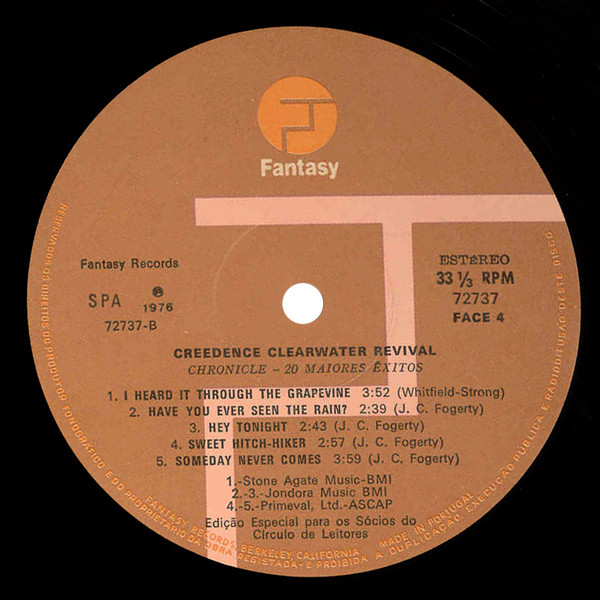 Creedence Clearwater Revival Featuring John Fogerty - Chronicle (Os 20 Maiores Éxitos) = Chronicle (The 20 Greatest Hits) | Fantasy (72737) - 4
