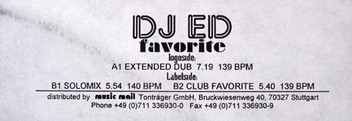 DJ Ed - Favorite | Upbeat Records (UP 018) - 3