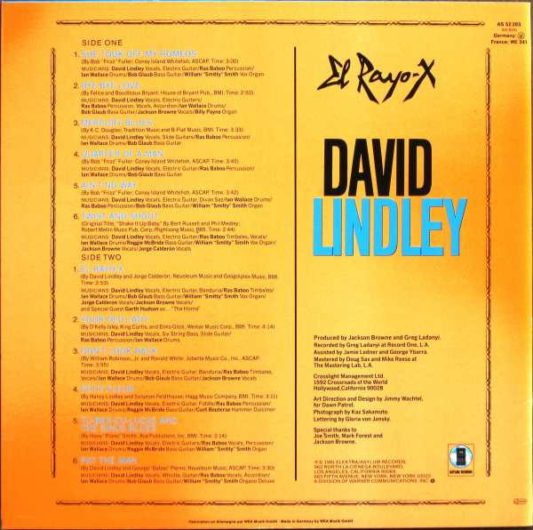 David Lindley - El Rayo-X | Asylum Records (AS 52 283) - 2 David Lindley - El Rayo-X | Asylum Records (AS 52 283) - 2
