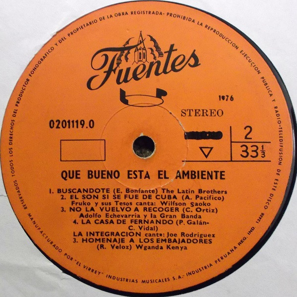 Various - ¡Que Bueno Esta El Ambiente! | Discos Fuentes (FUE-201119 Y) - 4 Various - ¡Que Bueno Esta El Ambiente! | Discos Fuentes (FUE-201119 Y) - 4