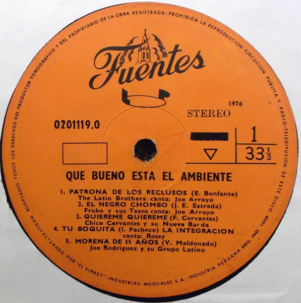 Various - ¡Que Bueno Esta El Ambiente! | Discos Fuentes (FUE-201119 Y) - 3 Various - ¡Que Bueno Esta El Ambiente! | Discos Fuentes (FUE-201119 Y) - 3