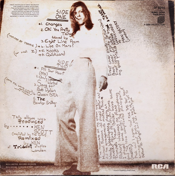David Bowie - Hunky Dory | RCA Victor (SF 8244) - 2 David Bowie - Hunky Dory | RCA Victor (SF 8244) - 2
