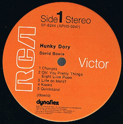 David Bowie - Hunky Dory | RCA Victor (SF 8244) - 3 David Bowie - Hunky Dory | RCA Victor (SF 8244) - 3