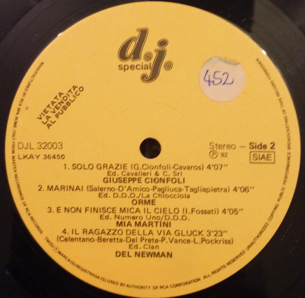 Various - Dj Special - Sanremo In Discoteca | D.J. Special (DJL 32003) - 3
