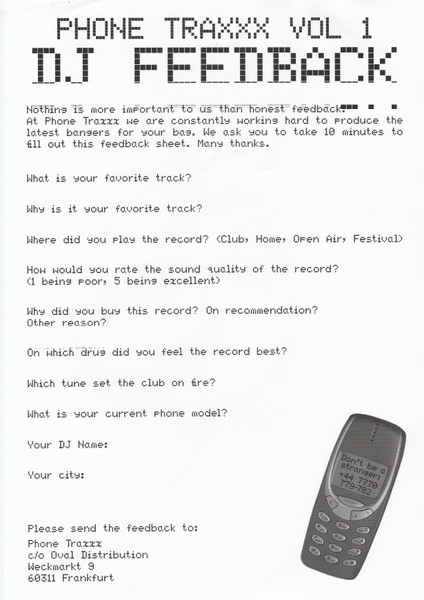 Phone Traxxx - Volume 1 | Phone Traxxx (Ringring001) - 2