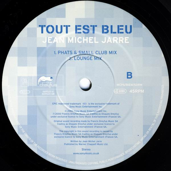 Jean-Michel Jarre - Tout Est Bleu | Epic (669520 6) - 2