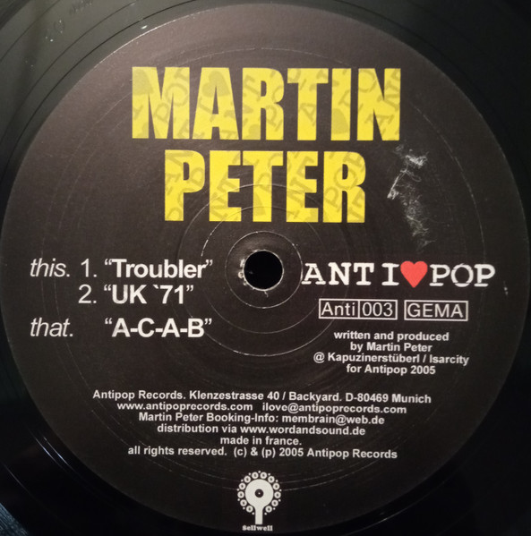 Martin Peter - Troubler | Antipop Records (ANTI 003) - 2 Martin Peter - Troubler | Antipop Records (ANTI 003) - 2