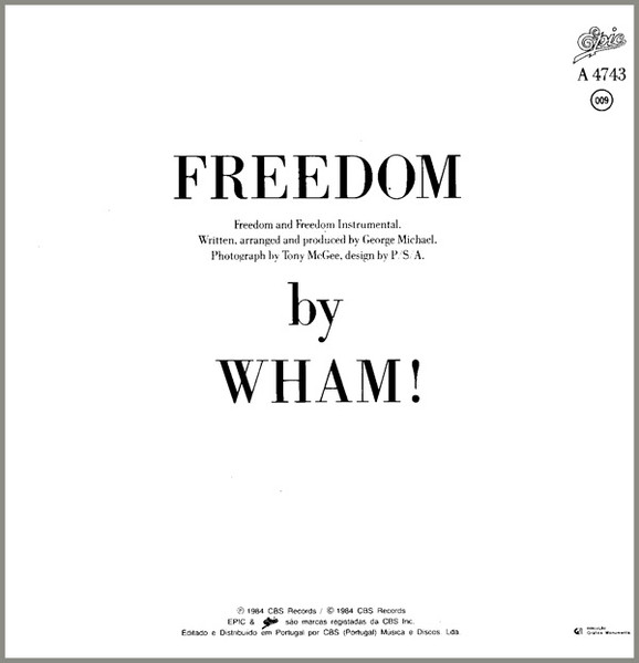 Wham! - Freedom | Epic (EPC A 4743) - 2