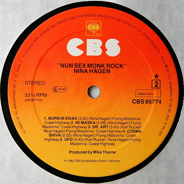 Nina Hagen - Nunsexmonkrock | CBS (CBS 85774) - 4 Nina Hagen - Nunsexmonkrock | CBS (CBS 85774) - 4
