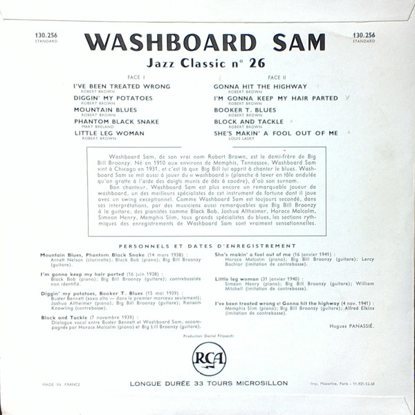 Washboard Sam - Washboard Sam | RCA (130.256) - 2 Washboard Sam - Washboard Sam | RCA (130.256) - 2