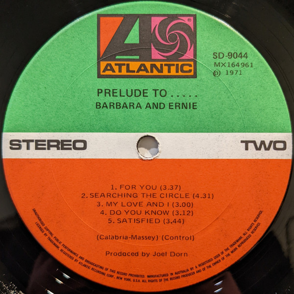 Barbara & Ernie - Prelude To... Brazil '72 | Atlantic (SD 9044) - 4 Barbara & Ernie - Prelude To... Brazil '72 | Atlantic (SD 9044) - 4