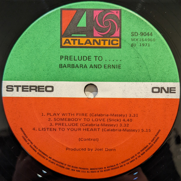 Barbara & Ernie - Prelude To... Brazil '72 | Atlantic (SD 9044) - 3 Barbara & Ernie - Prelude To... Brazil '72 | Atlantic (SD 9044) - 3