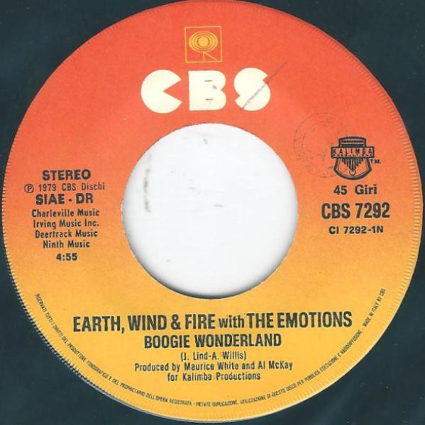 Earth, Wind & Fire With The Emotions - Boogie Wonderland | CBS (CBS 7292) - 3