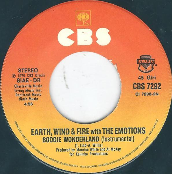 Earth, Wind & Fire With The Emotions - Boogie Wonderland | CBS (CBS 7292) - 4
