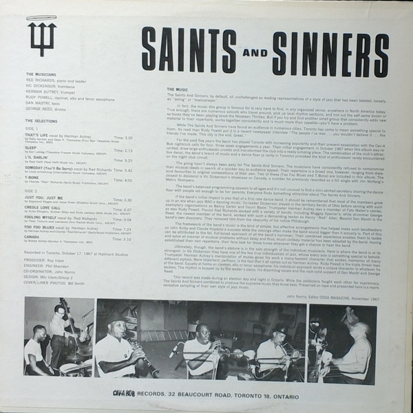 The Saints & Sinners - Saints And Sinners In Canada | Cav-A Bob (CS 101) - 2