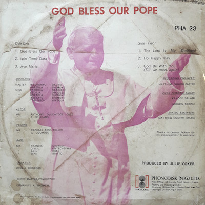 Julie Coker With St. Cecilia Choir - God Bless Our Pope | Phonodisk (PHA 23) - 2 Julie Coker With St. Cecilia Choir - God Bless Our Pope | Phonodisk (PHA 23) - 2