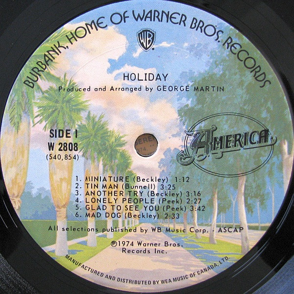 America - Holiday | Warner Bros. Records (W 2808) - 3