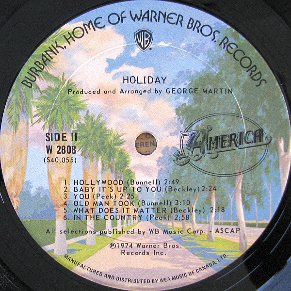 America - Holiday | Warner Bros. Records (W 2808) - 4