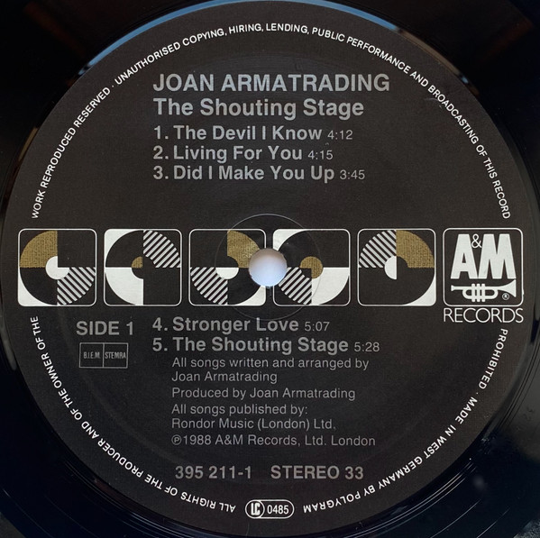 Joan Armatrading - The Shouting Stage | A&M Records (395211-1) - 3