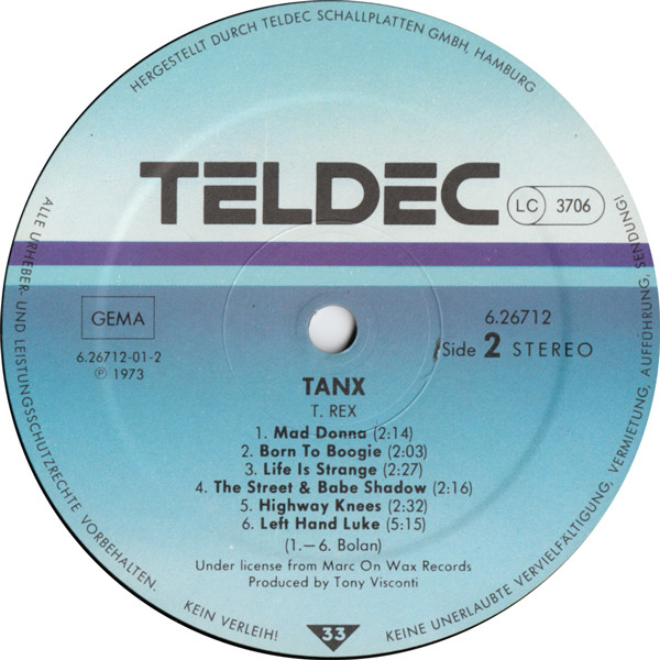 T. Rex - Tanx | TELDEC (6.26712 BL) - 4