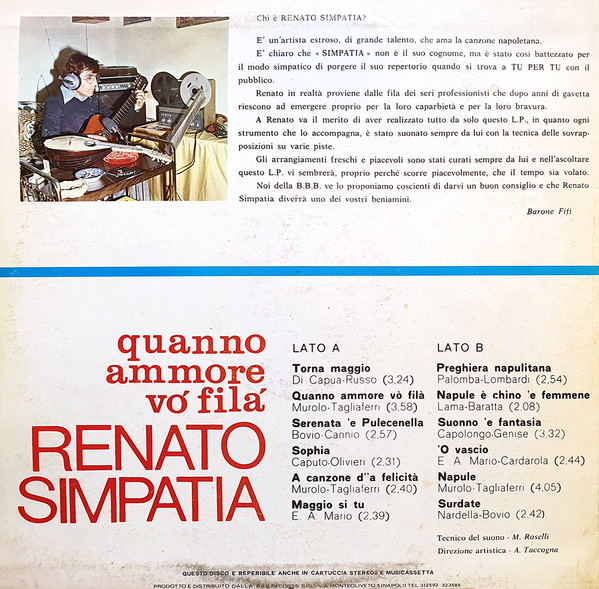 Renato Simpatia - Quanno Ammore Vo' Filà | B.B.B. Beautiful Black Butterfly Records (BLSB0008) - 2