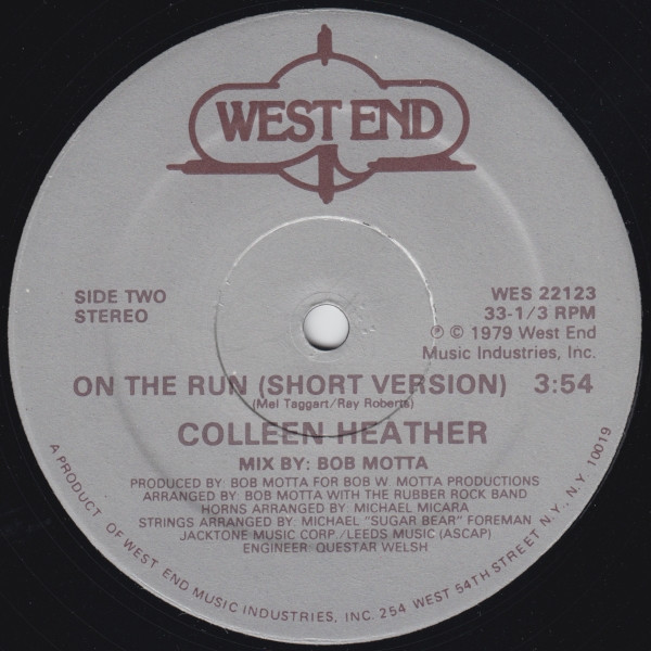Colleen Heather - On The Run | West End Records (WES 22123) - 2