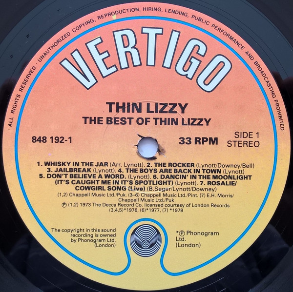 Thin Lizzy - Dedication: The Very Best Of Thin Lizzy | Vertigo (848 192-1) - 3 Thin Lizzy - Dedication: The Very Best Of Thin Lizzy | Vertigo (848 192-1) - 3