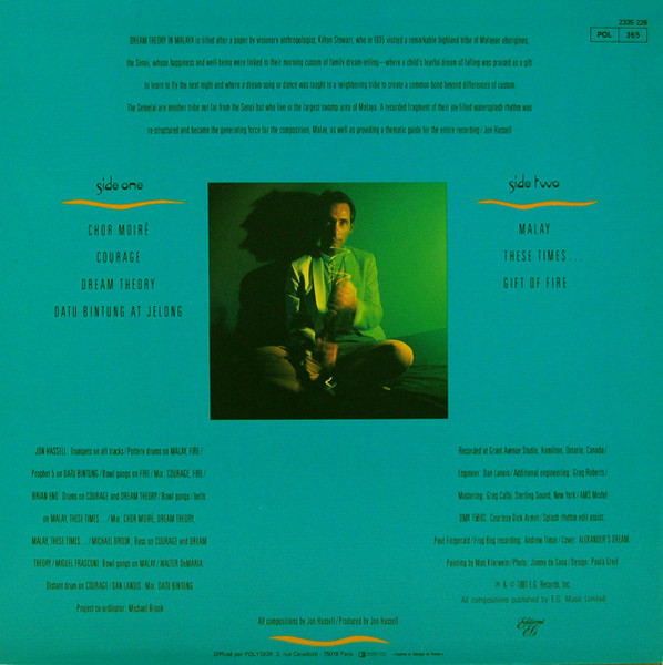 Jon Hassell - Dream Theory In Malaya / Fourth World Volume Two | Editions EG (2335 226) - 2 Jon Hassell - Dream Theory In Malaya / Fourth World Volume Two | Editions EG (2335 226) - 2