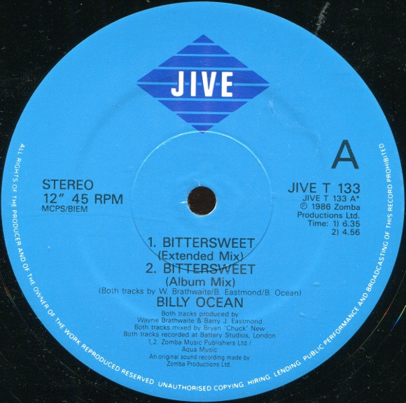 Billy Ocean - Bittersweet | Jive (JIVE T 133) - 2