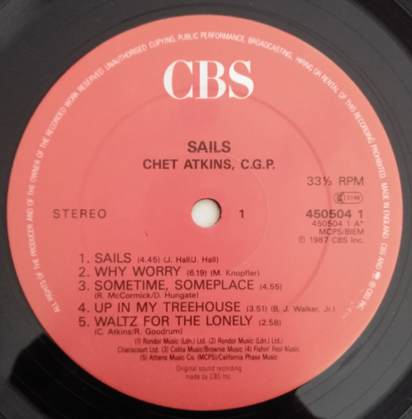 Chet Atkins - Sails | CBS (450504 1) - 3