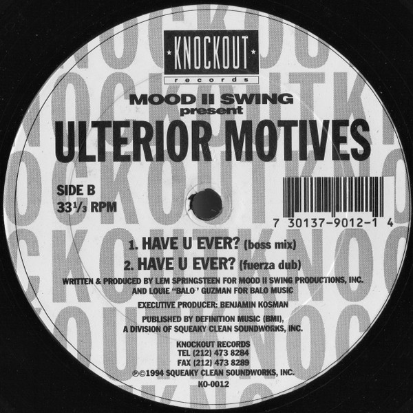 Mood II Swing Present Ulterior Motives - Hump Night / Have U Ever | Knockout Records (KO-0012) - 2 Mood II Swing Present Ulterior Motives - Hump Night / Have U Ever | Knockout Records (KO-0012) - 2