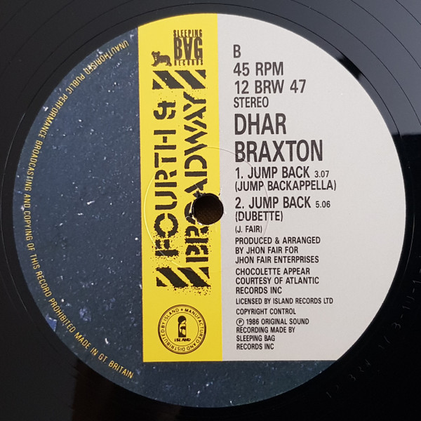 Dhar Braxton - Jump Back (Set Me Free) | 4th & Broadway (12 BRW 47) - 2 Dhar Braxton - Jump Back (Set Me Free) | 4th & Broadway (12 BRW 47) - 2