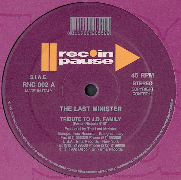The Last Minister - Tribute To J.B. Family / Feel Free | Rec In Pause (RNC 002) - main