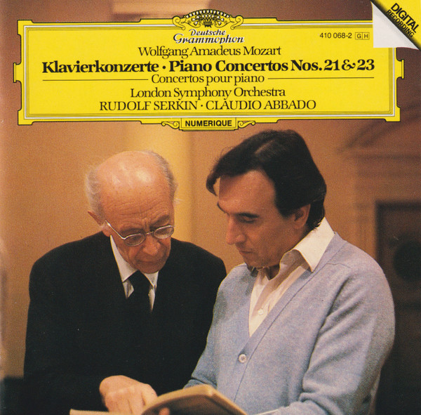 Wolfgang Amadeus Mozart – London Symphony Orchestra - Rudolf Serkin - Claudio Abbado - Klavierkonzerte · Piano Concertos Nos. 21 & 23 | Deutsche Grammophon (410 068-2) - main