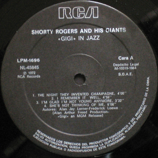 Shorty Rogers And His Giants - "Gigi" In Jazz | RCA (NL-45845) - 3 Shorty Rogers And His Giants - "Gigi" In Jazz | RCA (NL-45845) - 3