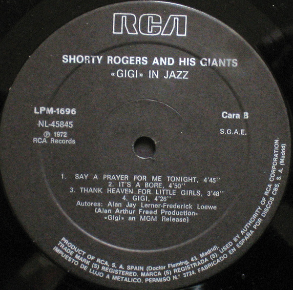 Shorty Rogers And His Giants - "Gigi" In Jazz | RCA (NL-45845) - 4 Shorty Rogers And His Giants - "Gigi" In Jazz | RCA (NL-45845) - 4