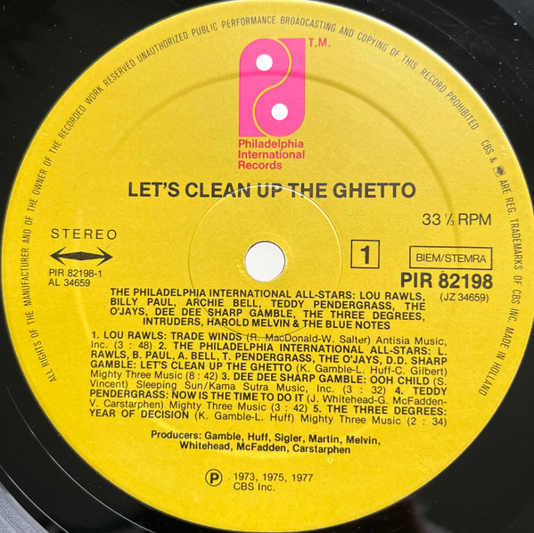 Philadelphia International All Stars - Let's Clean Up The Ghetto | Philadelphia International Records (PIR 82198) - 3 Philadelphia International All Stars - Let's Clean Up The Ghetto | Philadelphia International Records (PIR 82198) - 3