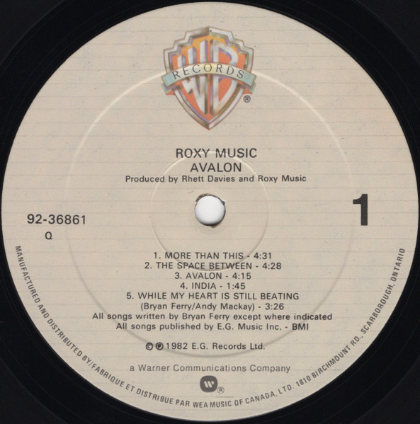 Roxy Music - Avalon | Warner Bros. Records (92 36861) - 3 Roxy Music - Avalon | Warner Bros. Records (92 36861) - 3