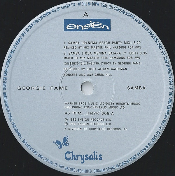 Georgie Fame - Samba | Ensign (ENYR 605) - main